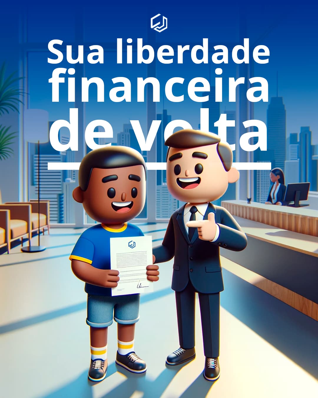 Imagem ilustrativa de uma pessoa feliz por fechar contrato com a CJ Consultoria Financeira.